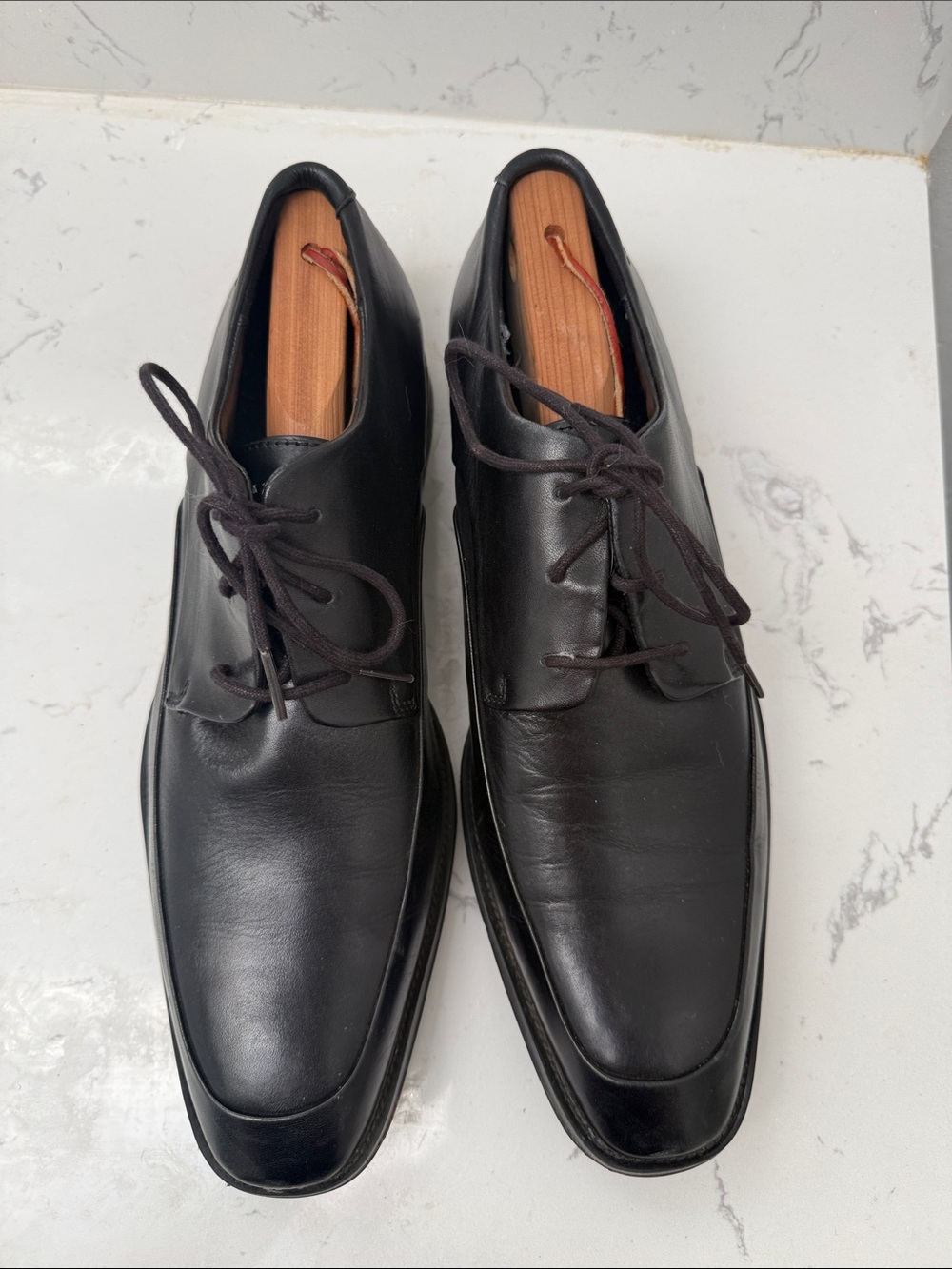 Kenneth Cole New York Black Leather Lace-Up Oxfords